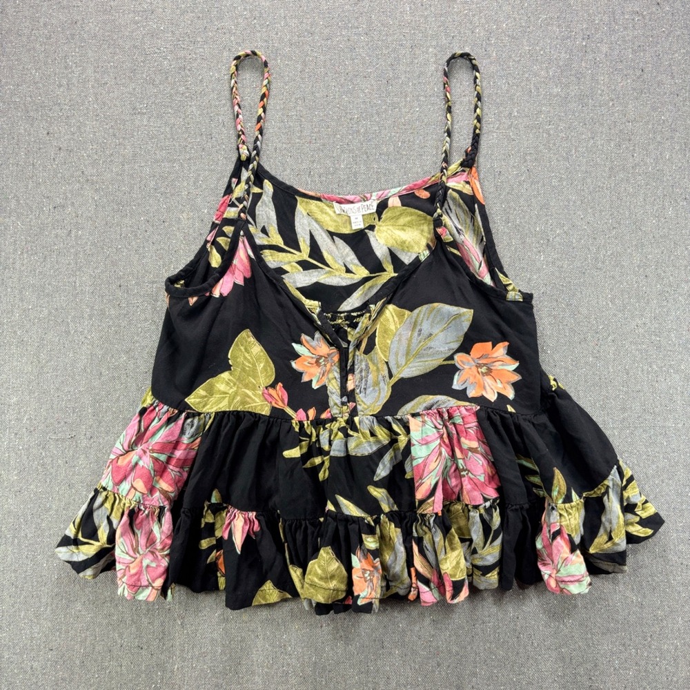 Patrons of Peace Womens Floral Cami Top J1088F03 Black Medium